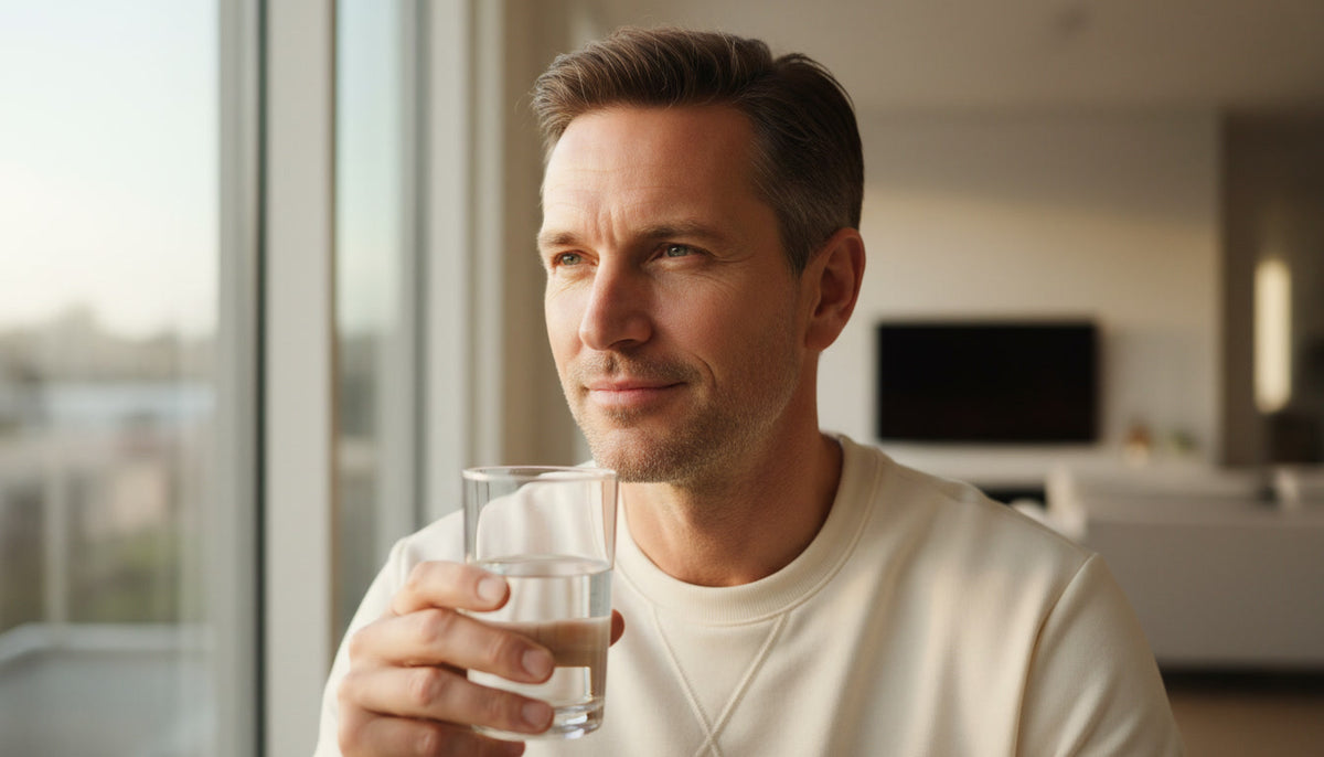 Professional man in a bright contemporary wellness lifestyle setting