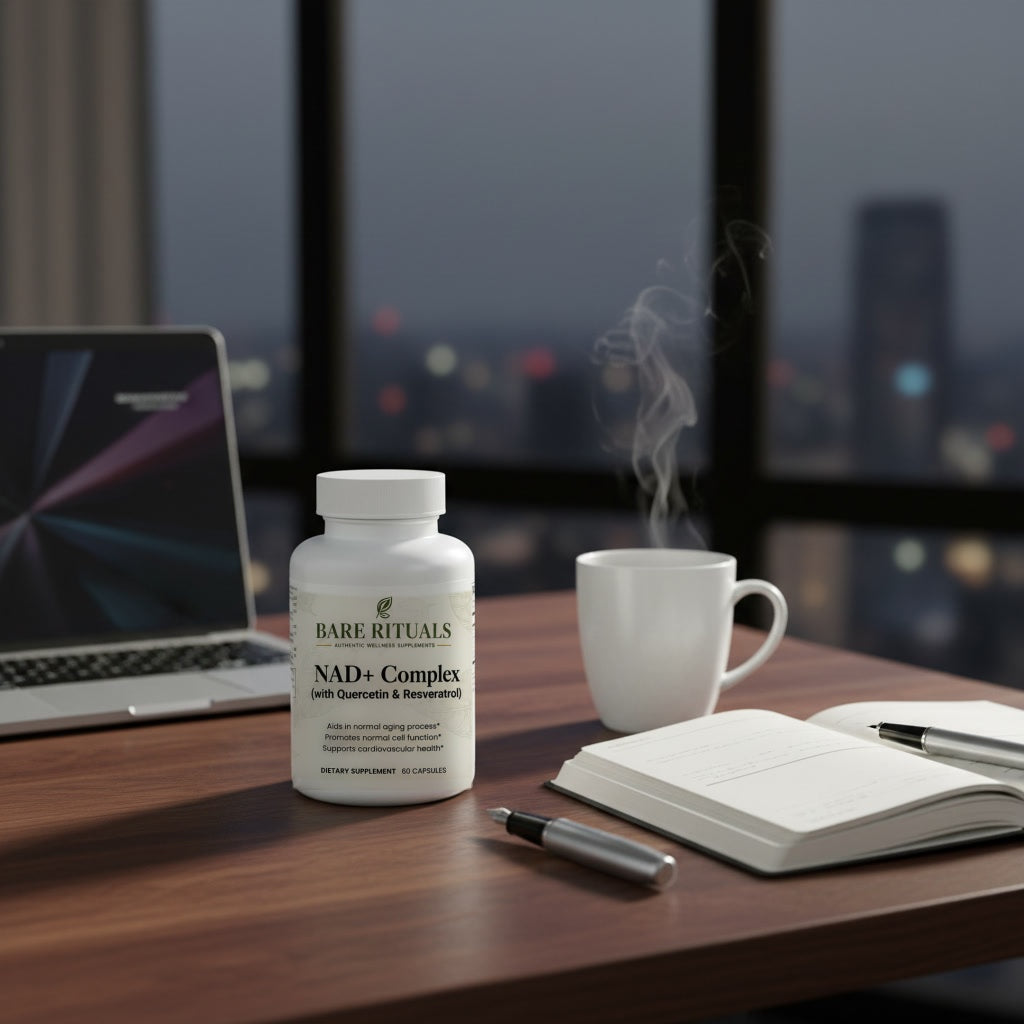 Executive-style office and wellness product scene