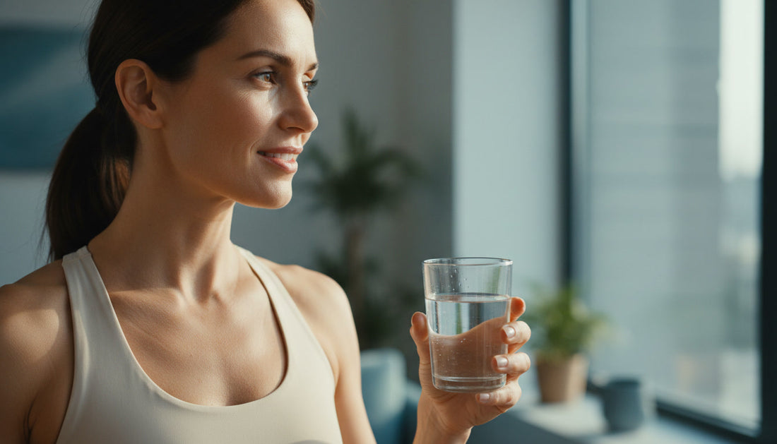 Professional woman in a bright, modern setting at the start of her day