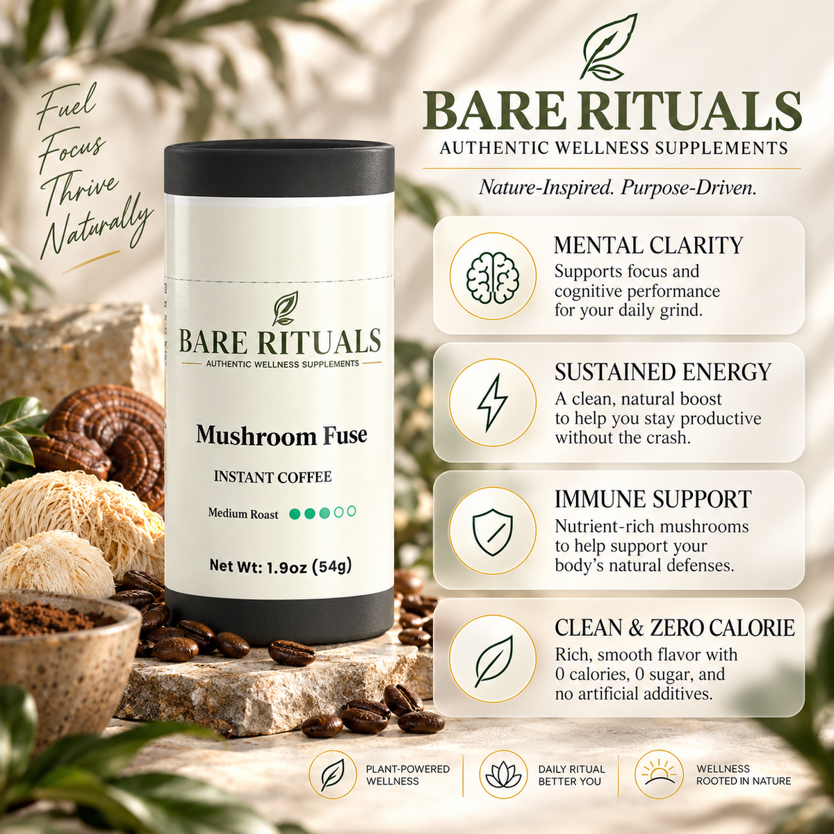 Mushroom Fuse Instant Coffee (Medium Roast)